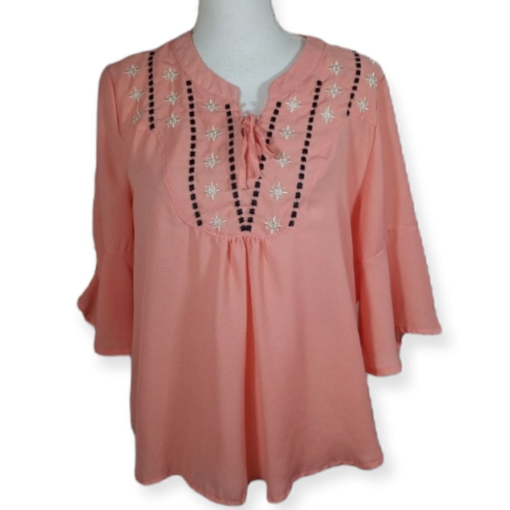 KAIMISETA PINK BOHO-INSPIRED BLOUSE SZ.XL EUC